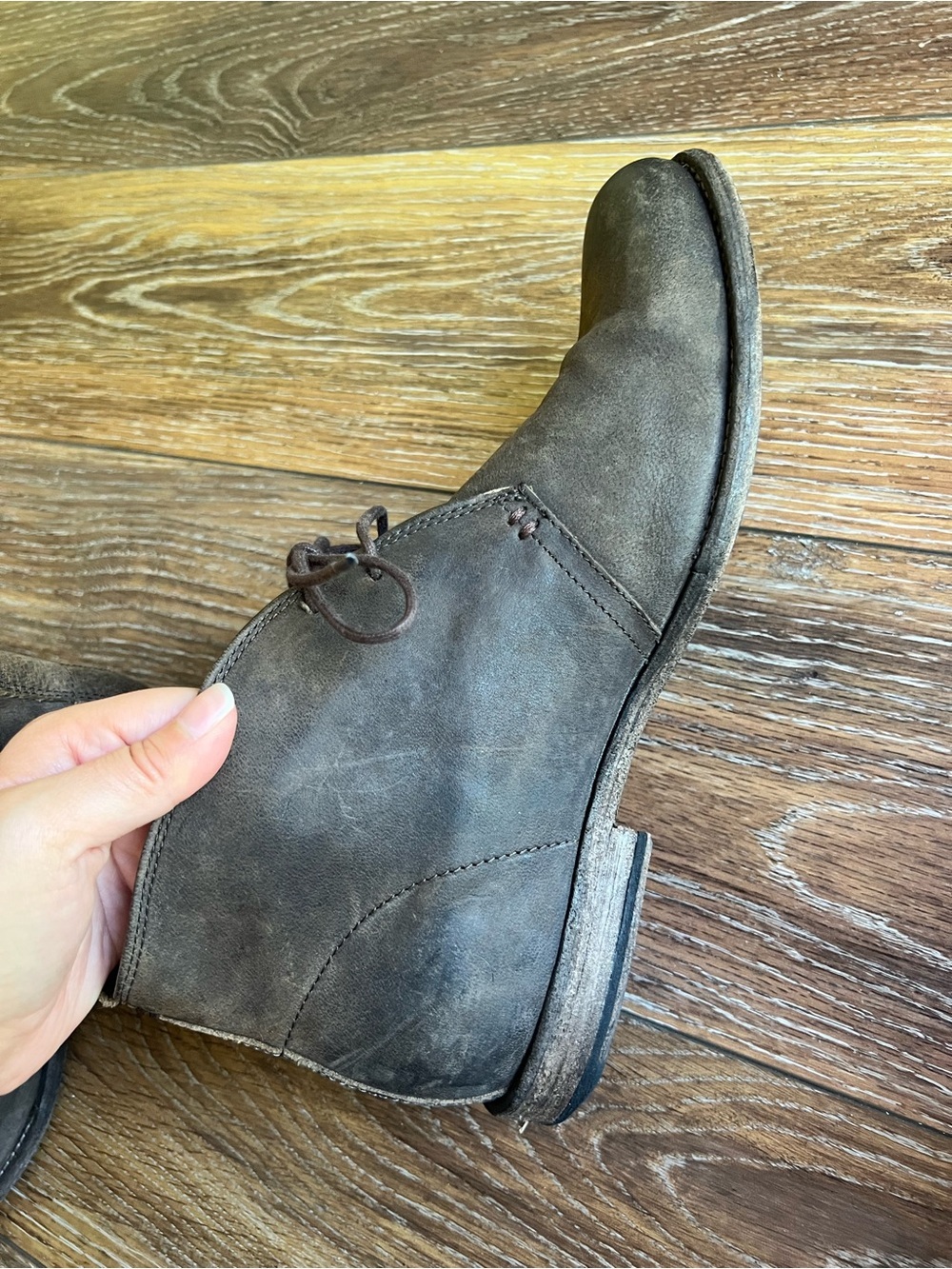 Frye Phillip Chukka Boots Brown Distressed Leather Lace-Up Ankle Boots Mens 10.5 - Picture 5 of 9